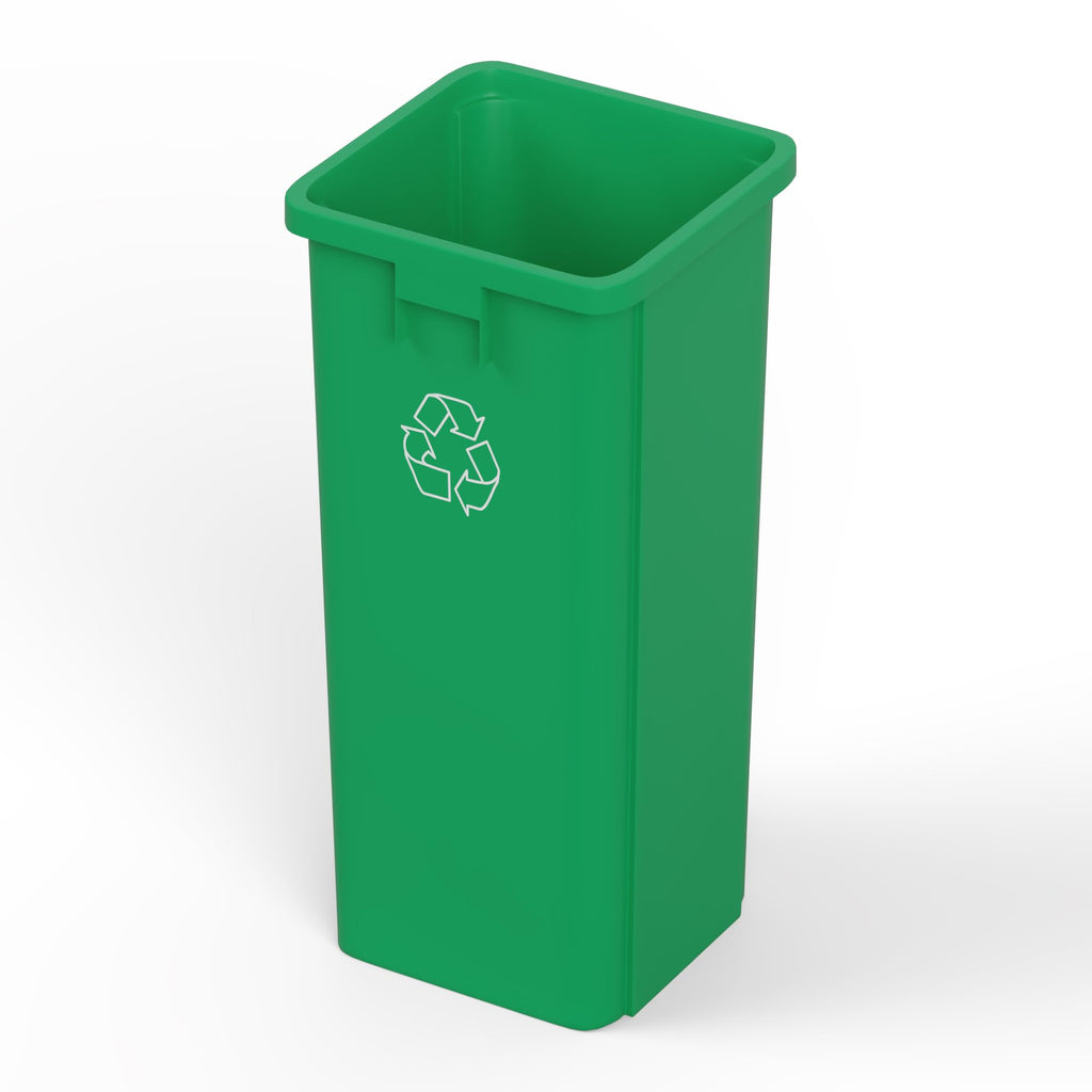 23 Gallon Green Recycle Square Commercial Trash