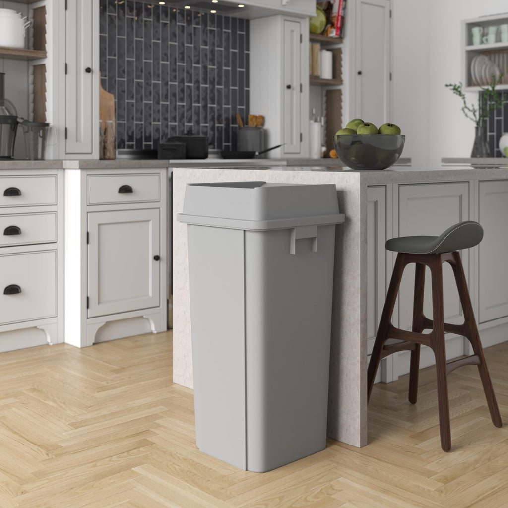 23 Gallon Gray Square Commercial Trash