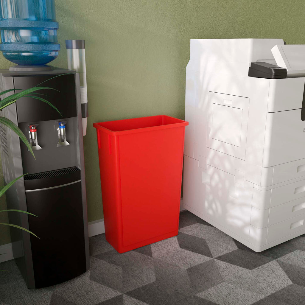 23-Gallon Red Slim Trash Can