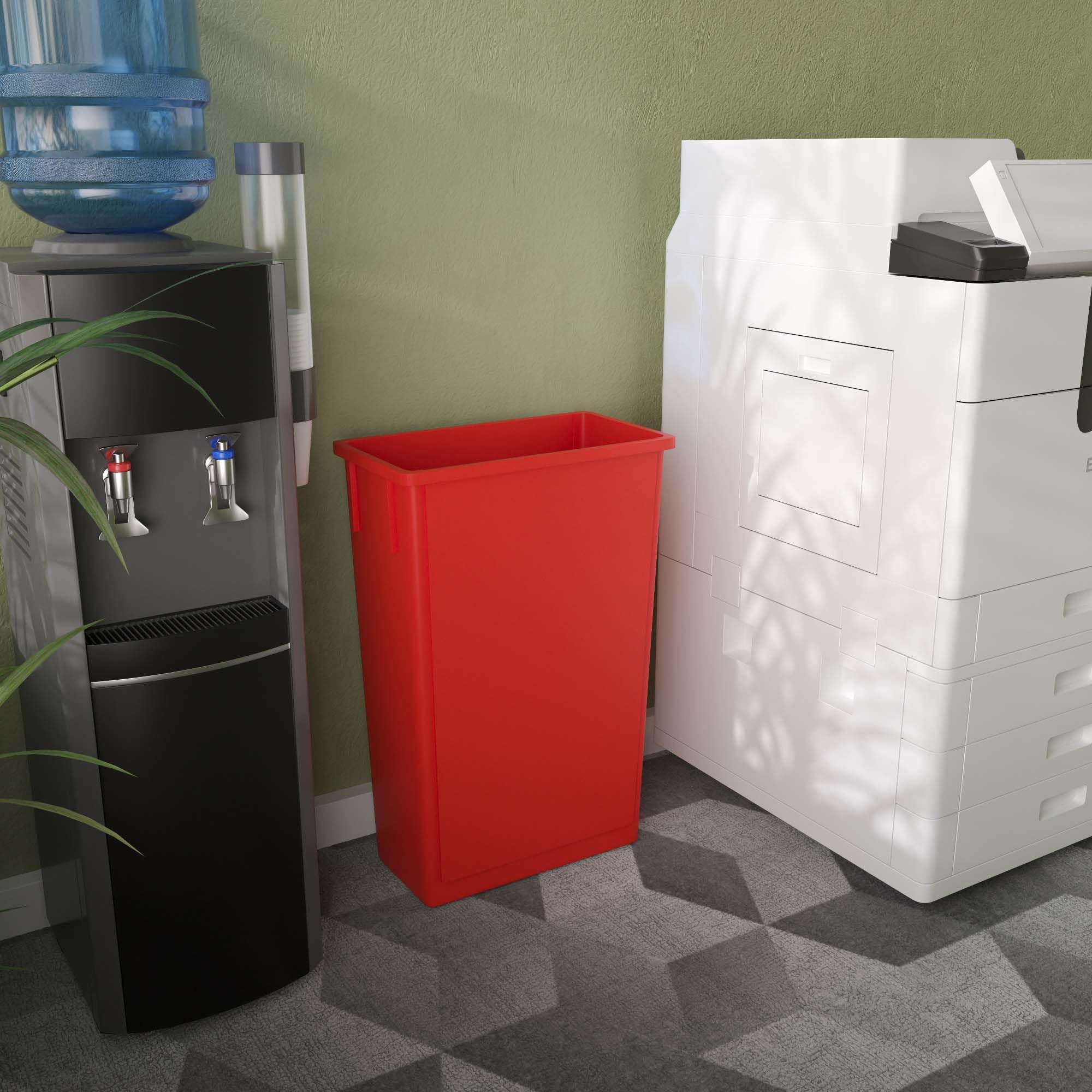 23-Gallon Red Slim Trash Can