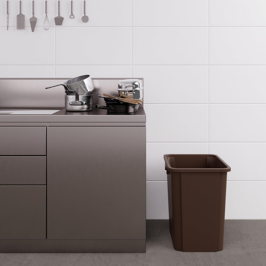 19 Gallon Brown Square Commercial Trash