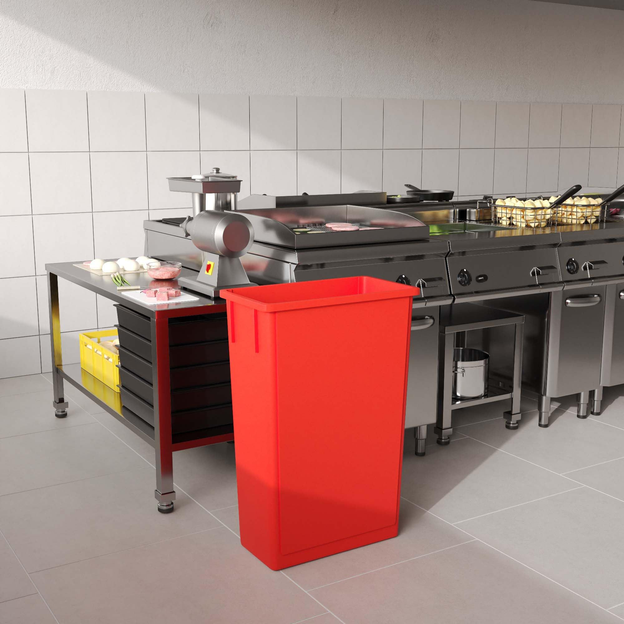 23-Gallon Red Slim Trash Can