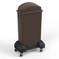 23-Gallon Brown Slim Trash Can with Swing Dome Lid and Dolly