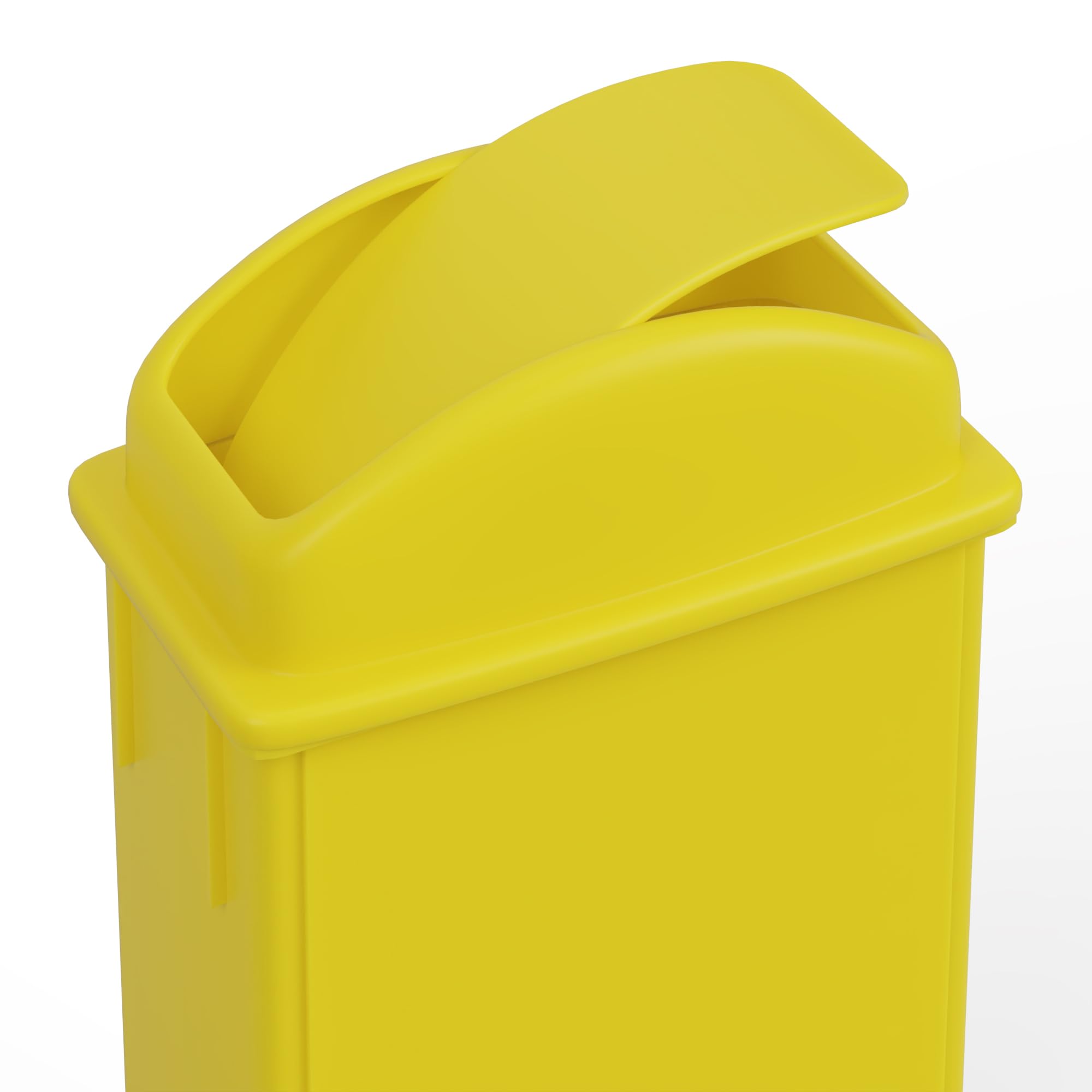 23-Gallon Yellow Slim Trash Can with Swing Dome Lid and Dolly