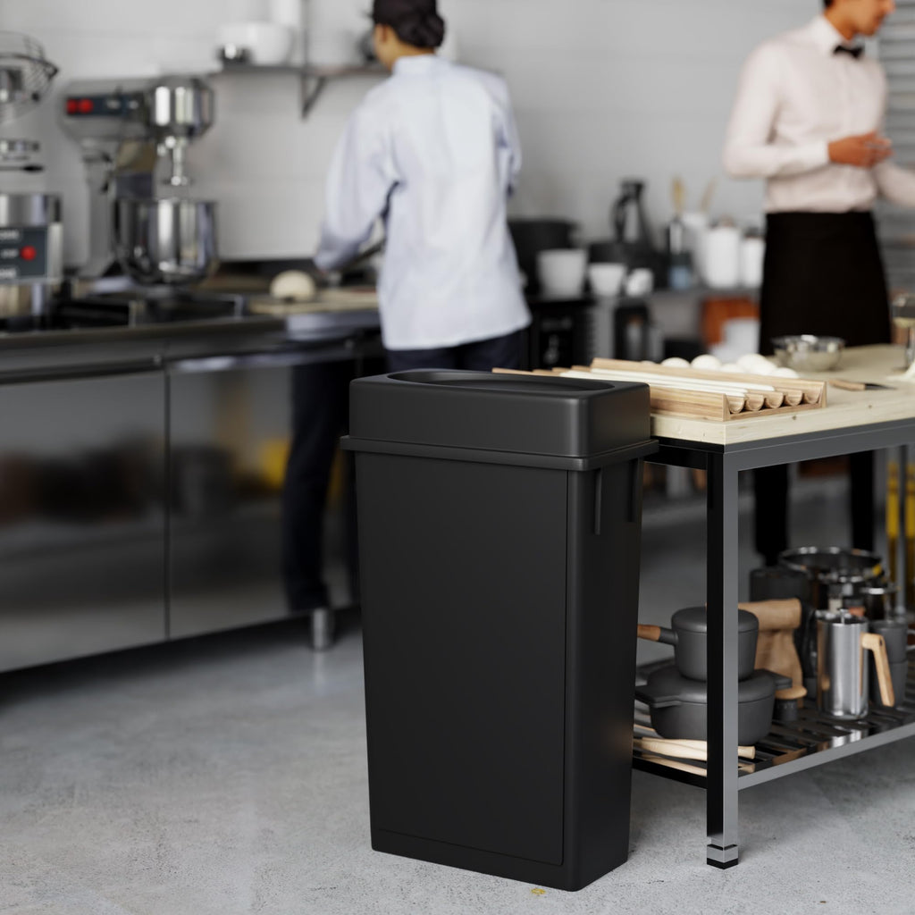 23 Gallon Black Slim Trash Can with Lid