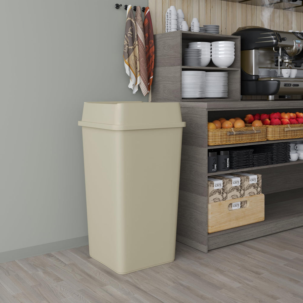 50 Gallon Beige Square Commercial Trash
