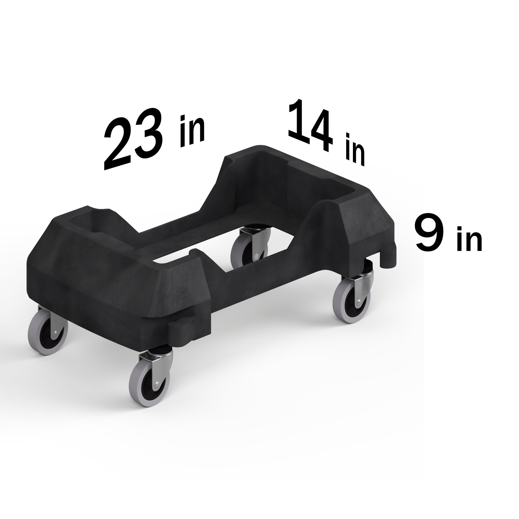 23-Gallon Black Slim Trash Can with Swing Dome Lid and Dolly