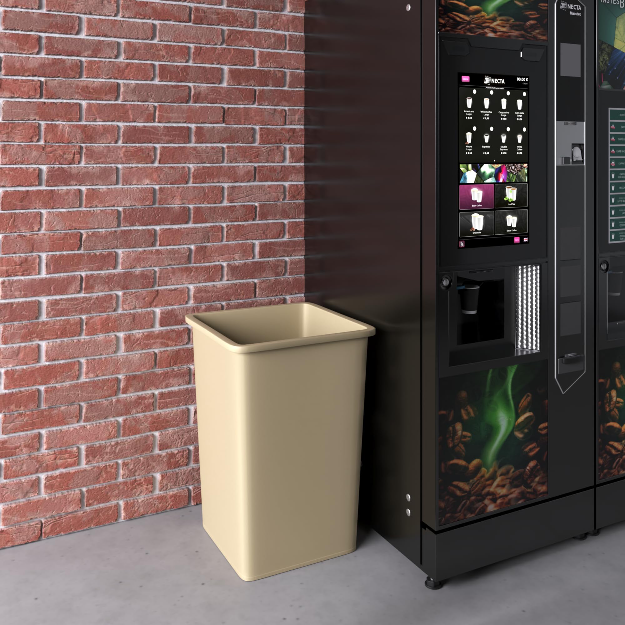 35 Gallon Beige Square Commercial Trash