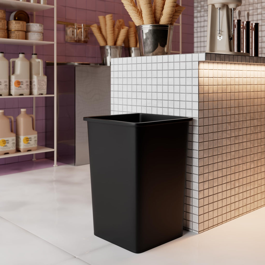 35 Gallon Black Square Commercial Trash