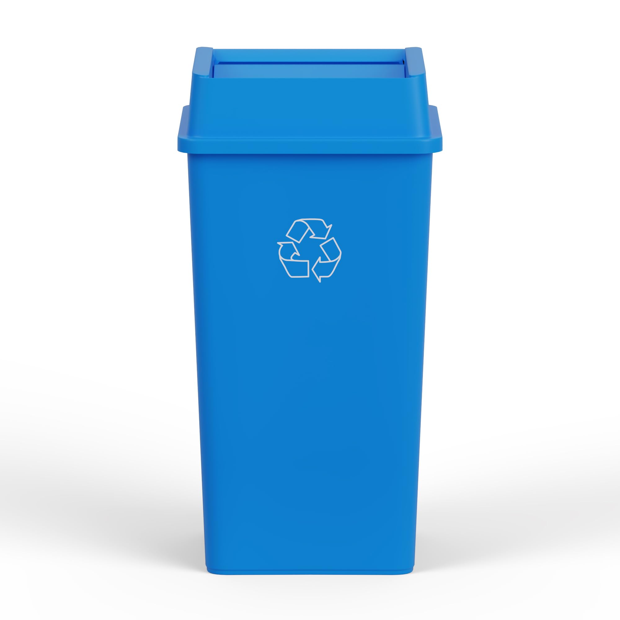 50 Gallon Blue Recycle Square Commercial Trash