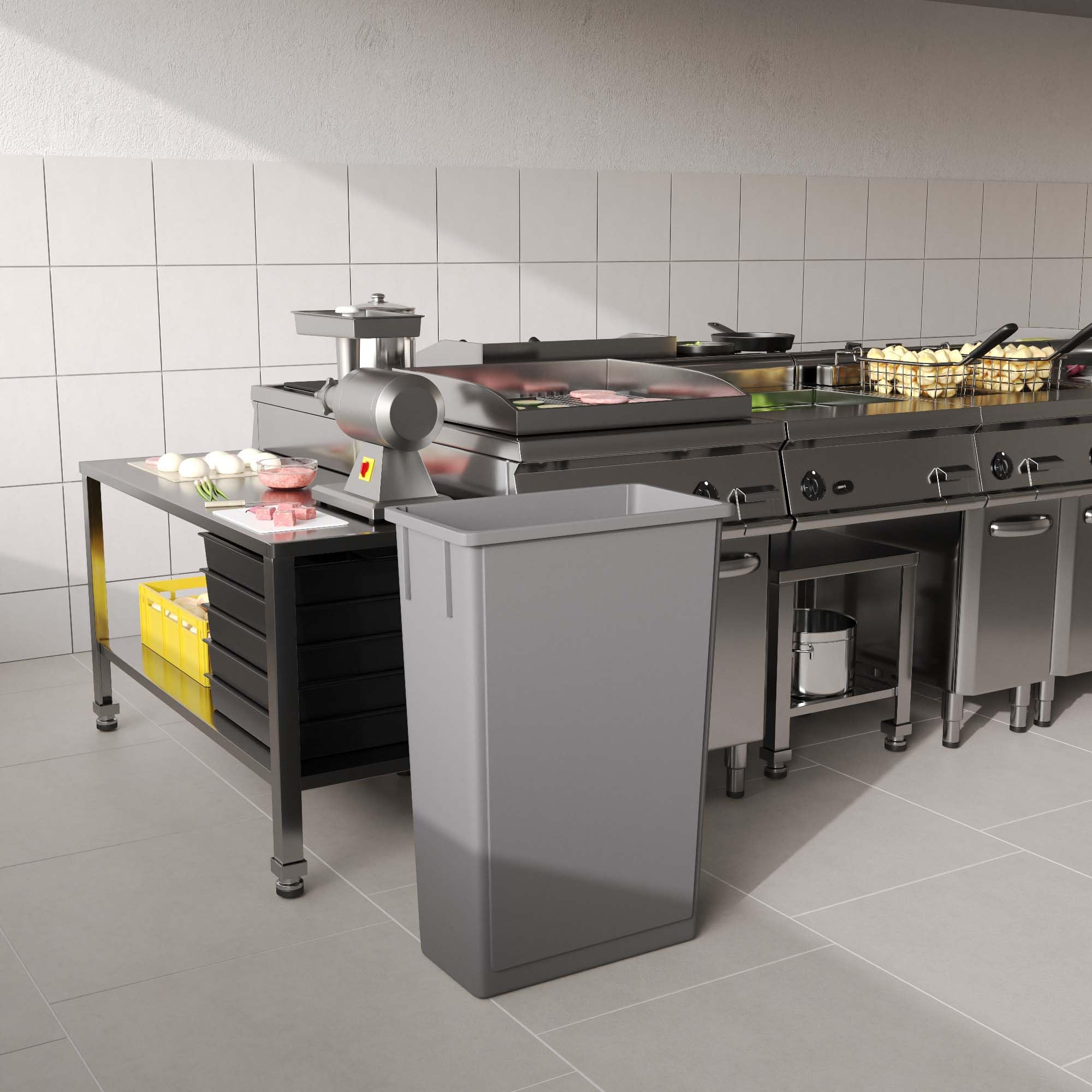 23-Gallon Gray Slim Trash Can