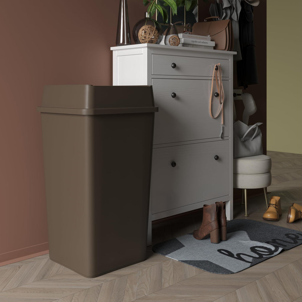 50 Gallon Brown Square Commercial Trash