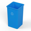 35 Gallon Blue Recycle Square Commercial Trash