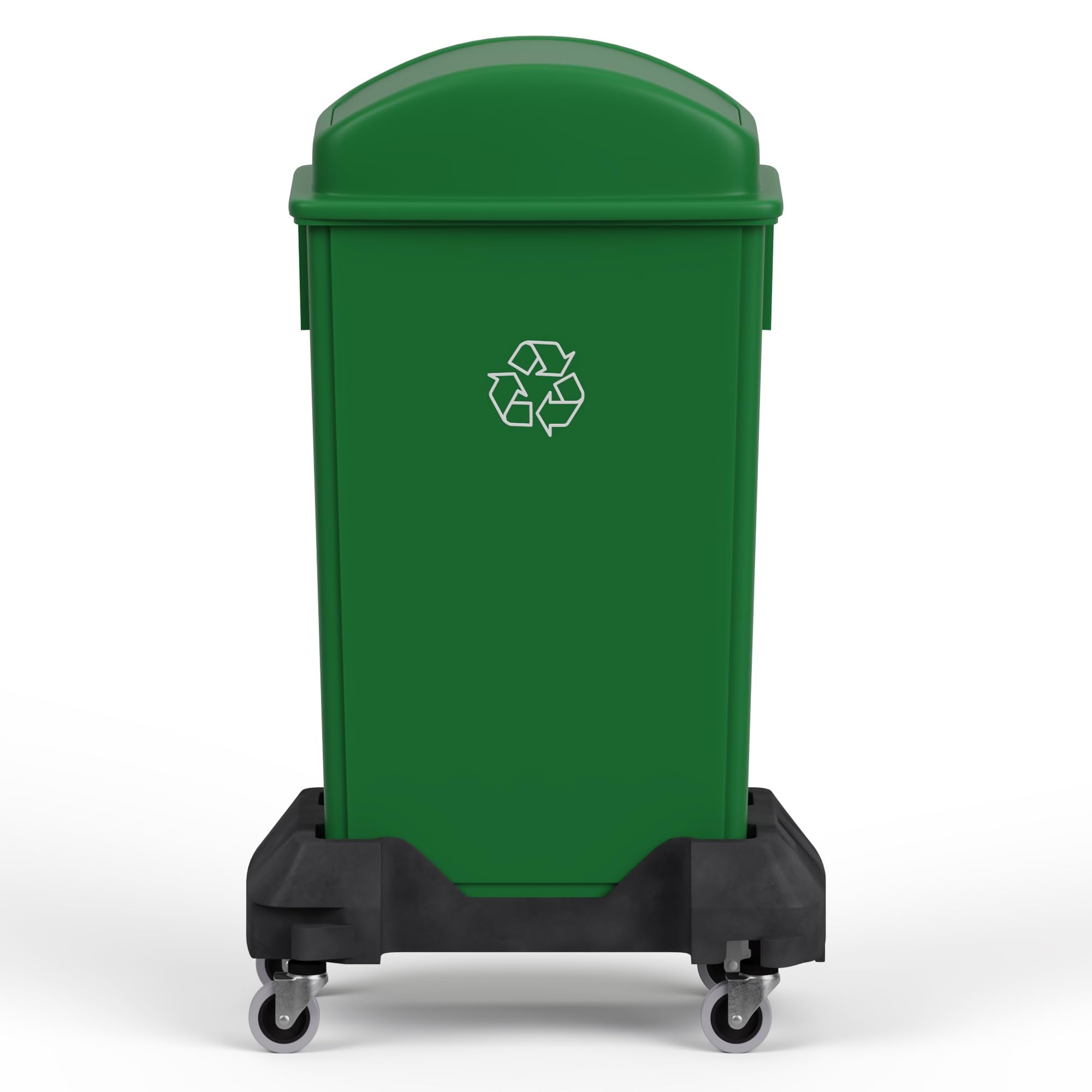 Regal Altair 23-Gallon Green Recycle Slim Trash Can with Swing Dome Lid and Dolly