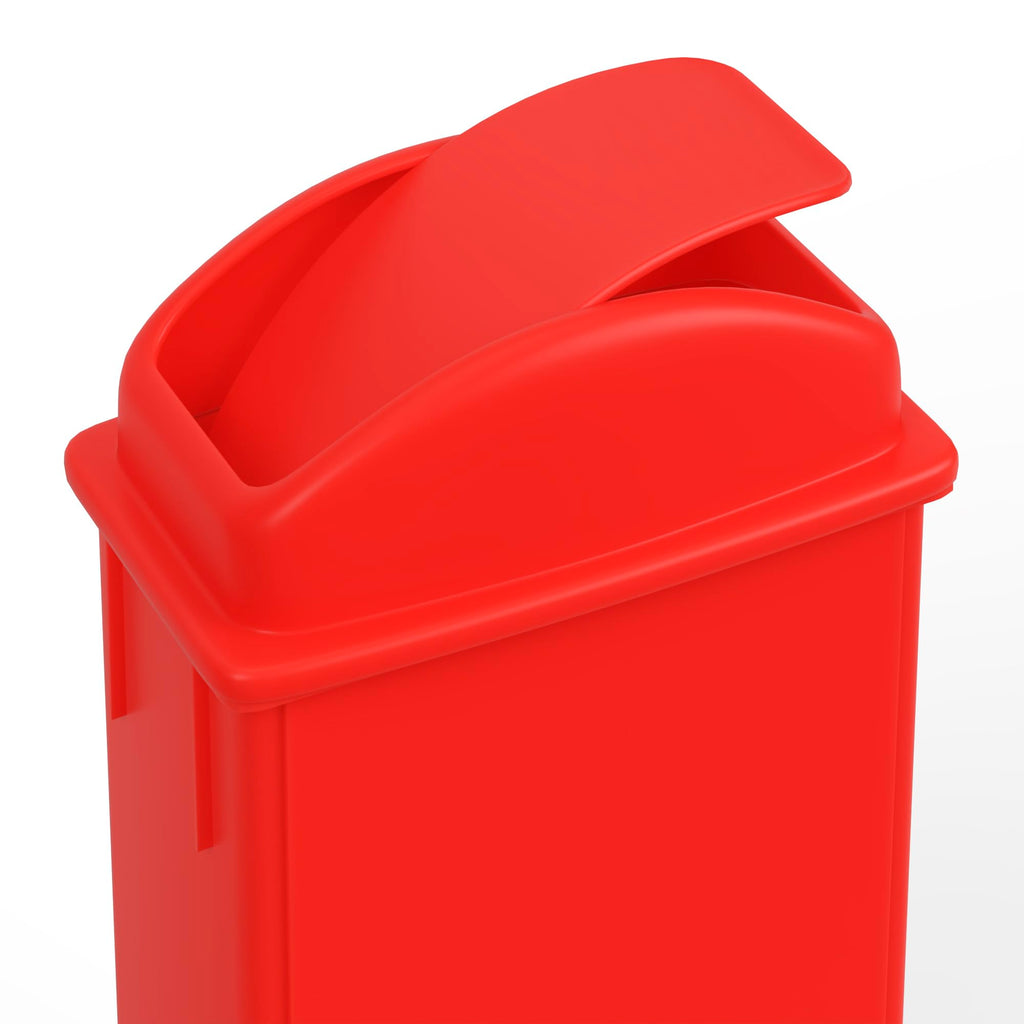 23-Gallon Red Slim Trash Can with Swing Dome Lid