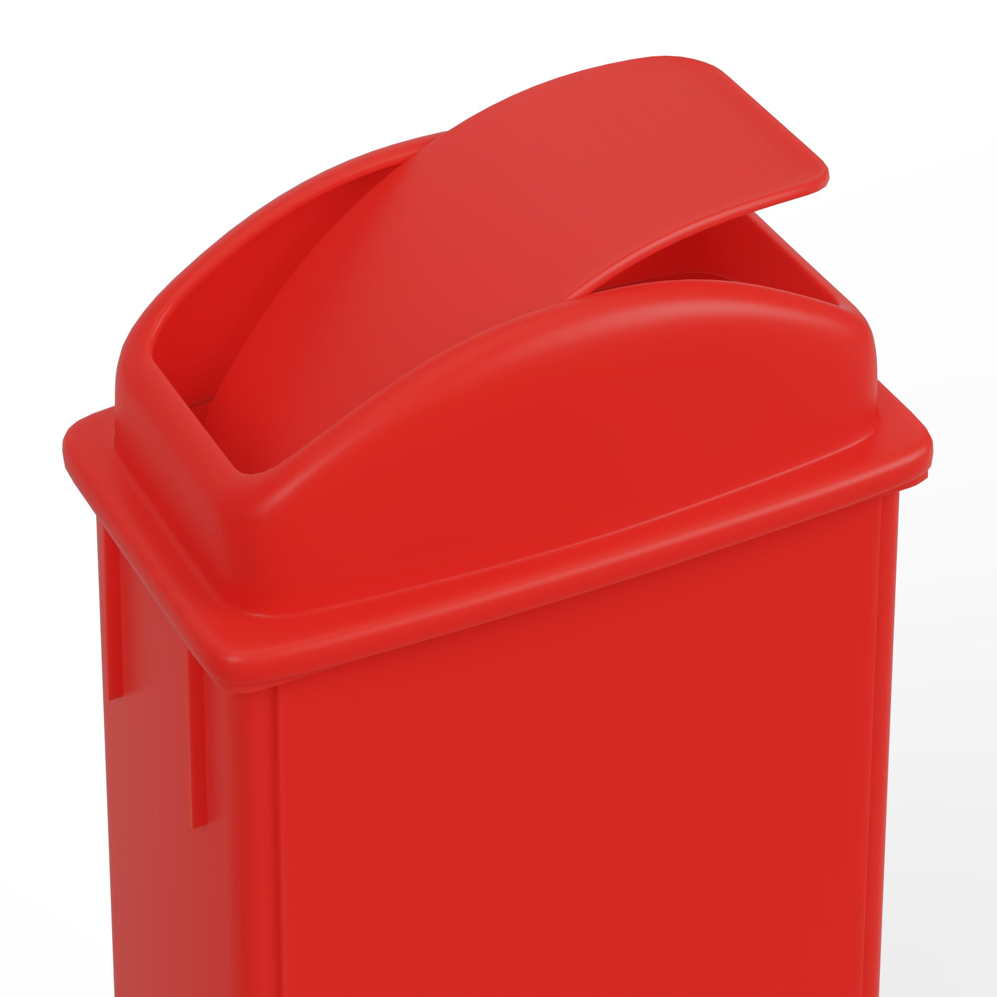 23-Gallon Red Slim Trash Can with Swing Dome Lid