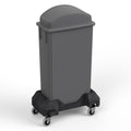 23-Gallon Gray Slim Trash Can with Swing Dome Lid and Dolly