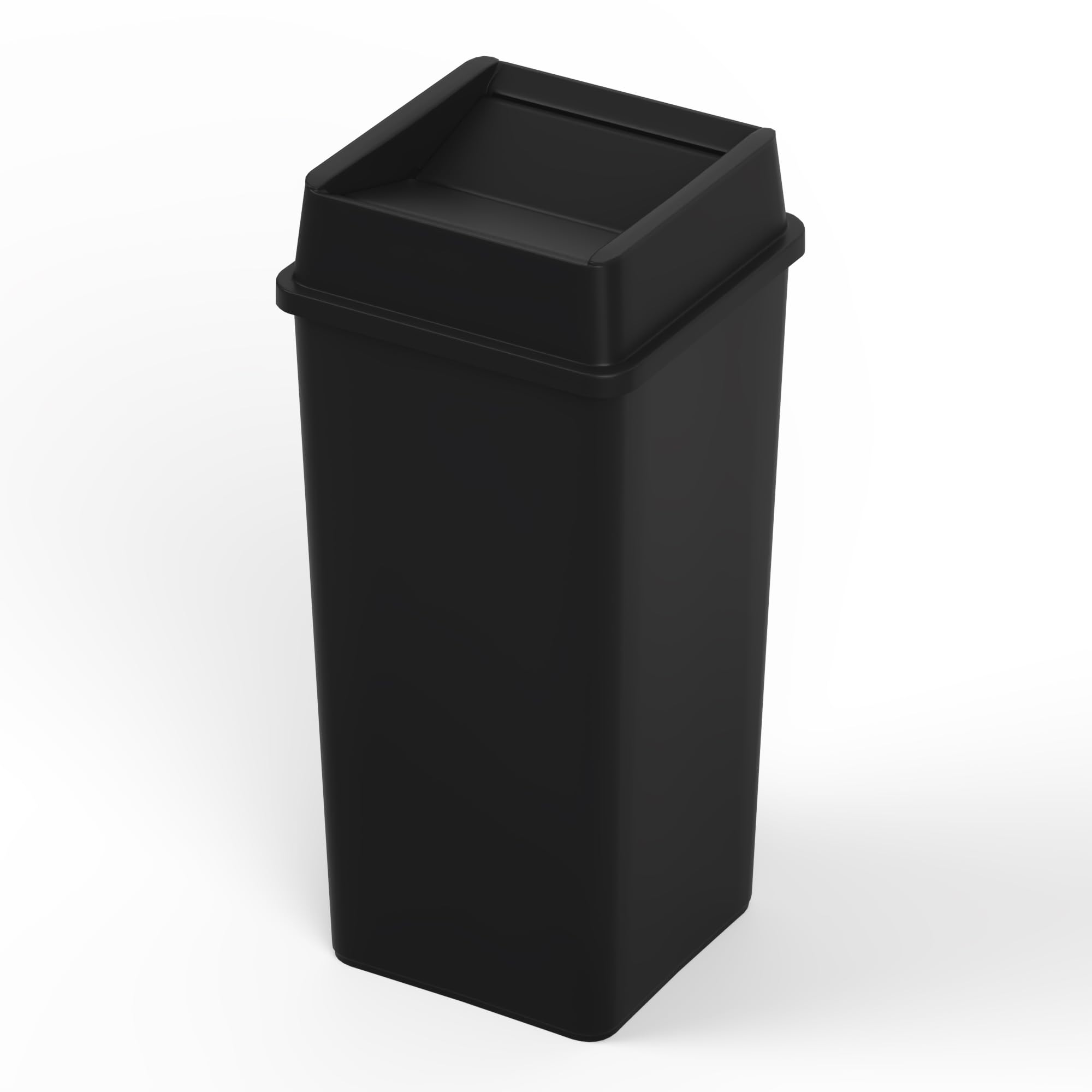 50 Gallon Black Square Commercial Trash Garbage Can with Lid