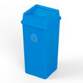 50 Gallon Blue Recycle Square Commercial Trash