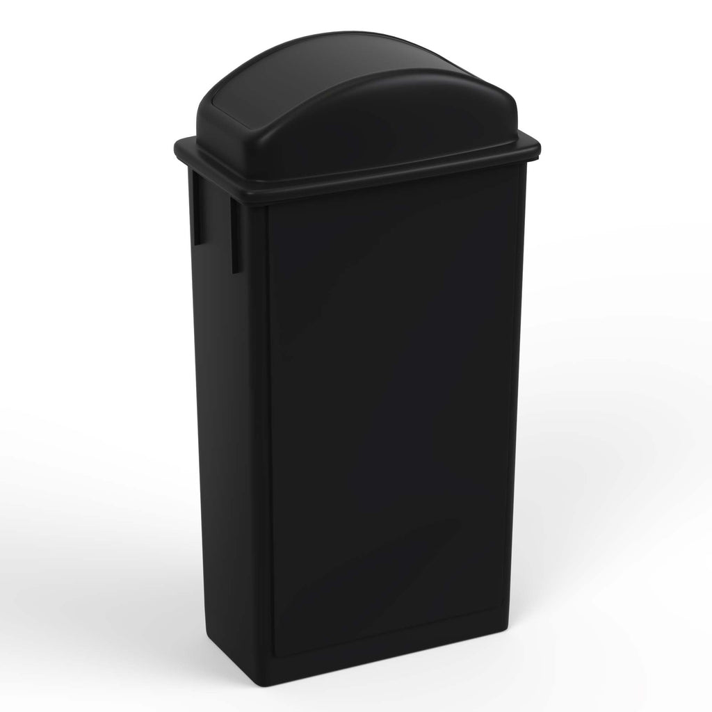23-Gallon Black Slim Trash Can with Swing Dome Lid