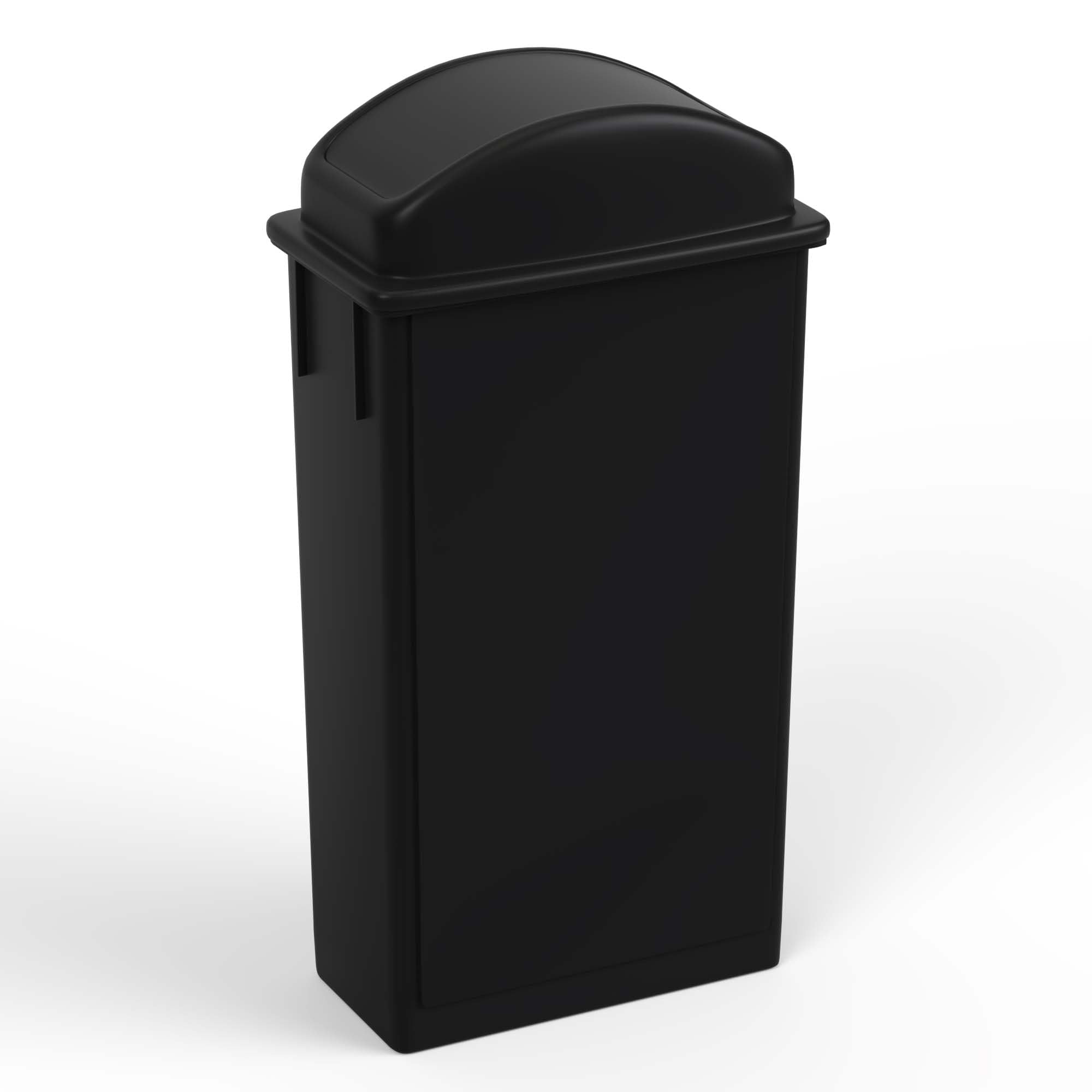 23-Gallon Black Slim Trash Can with Swing Dome Lid