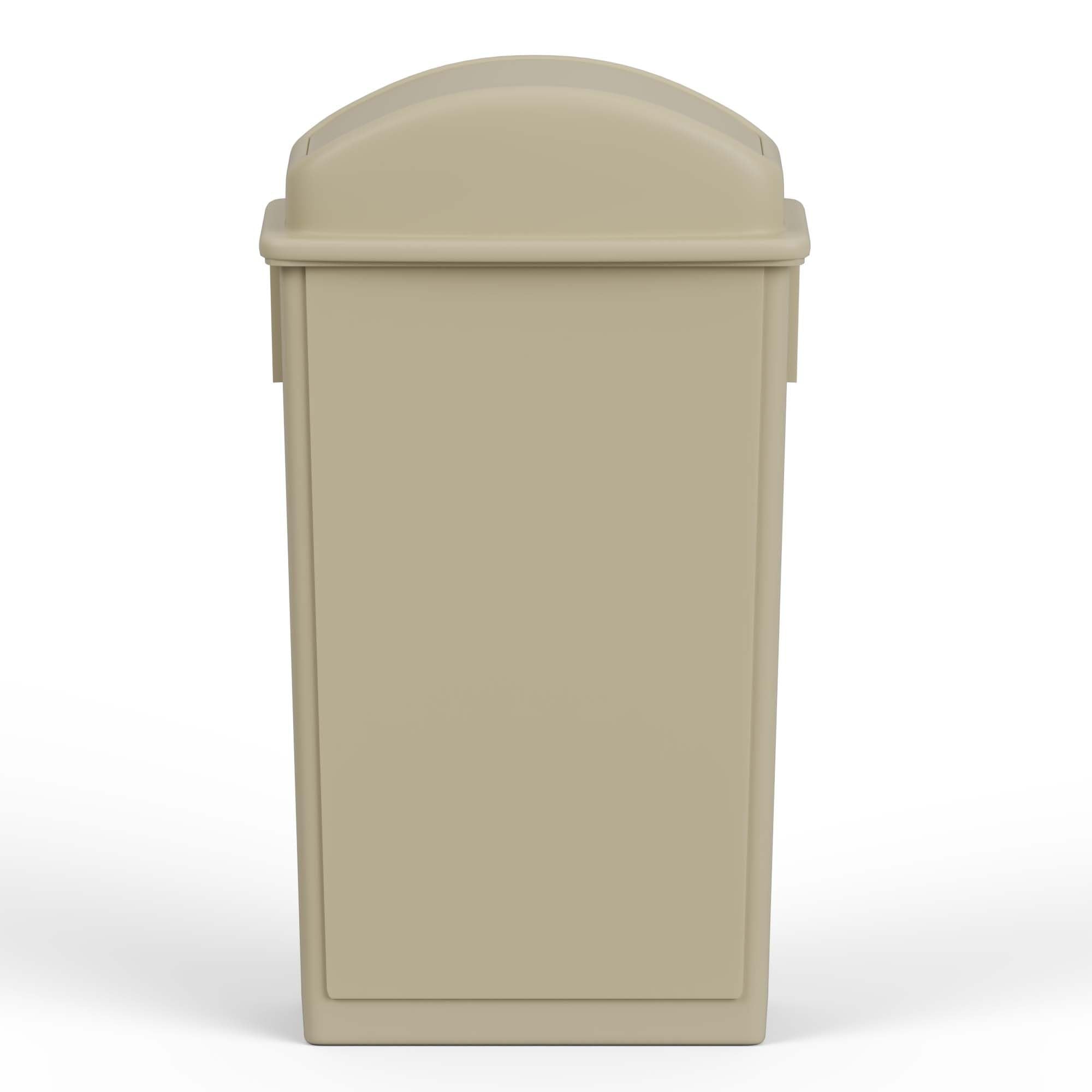 23-Gallon Beige Slim Trash Can with Swing Dome Lid