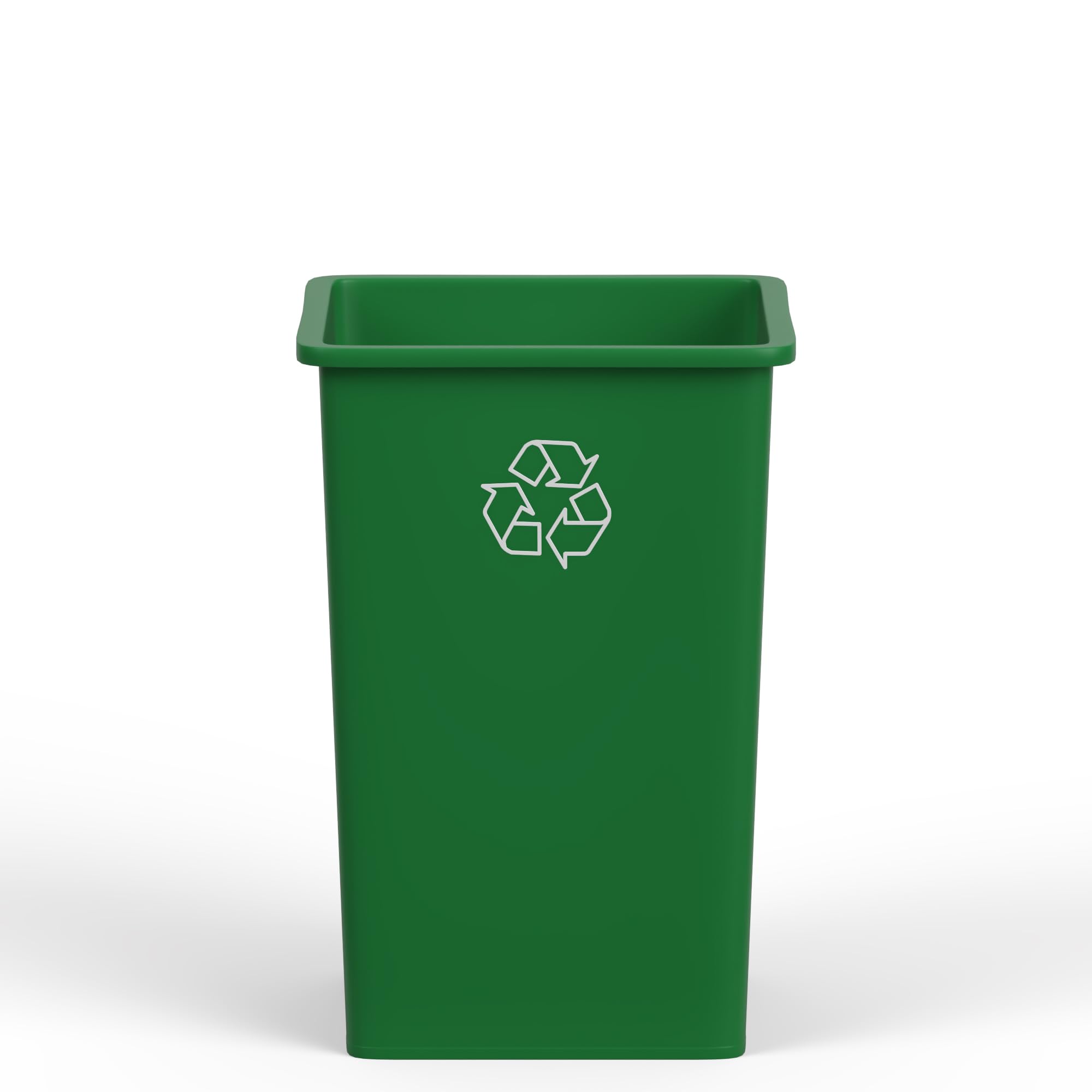 35 Gallon Green Recycle Square Commercial Trash