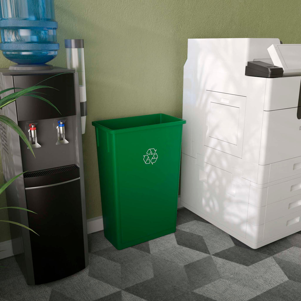 23-Gallon Green Recycle Slim Trash Can