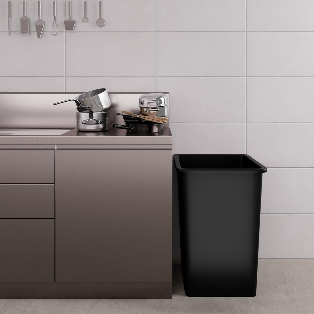 35 Gallon Black Square Commercial Trash