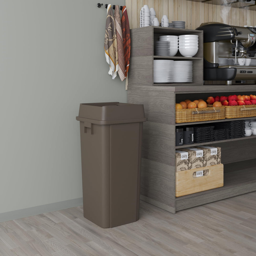 23 Gallon Brown Square Commercial Trash