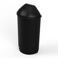 21-Gallon Black Half-Round Commercial Trash Can with Dome Swing-Door Lid
