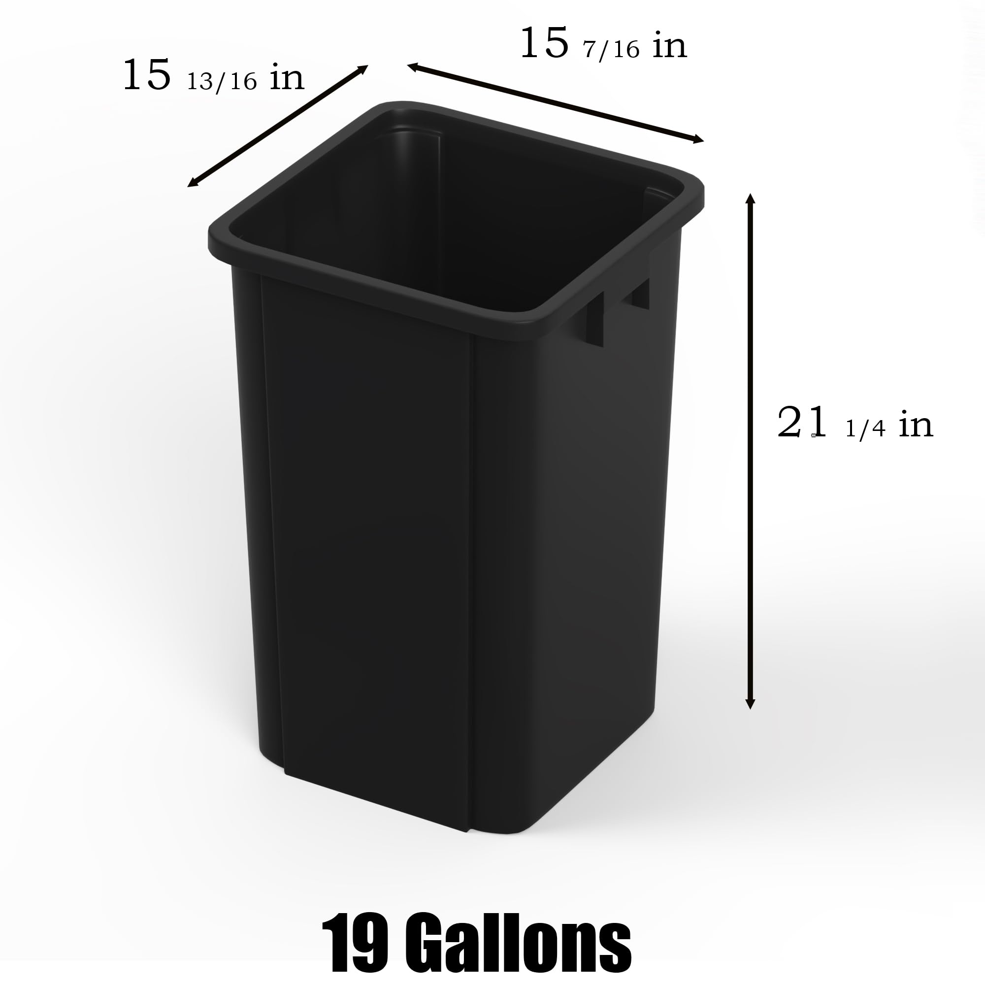 19 Gallon Black Square Commercial Trash
