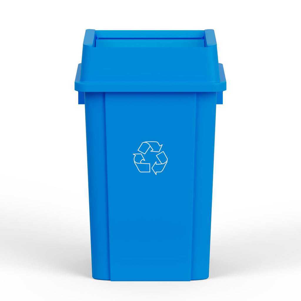 19 Gallon Blue Recycle Square Commercial Trash
