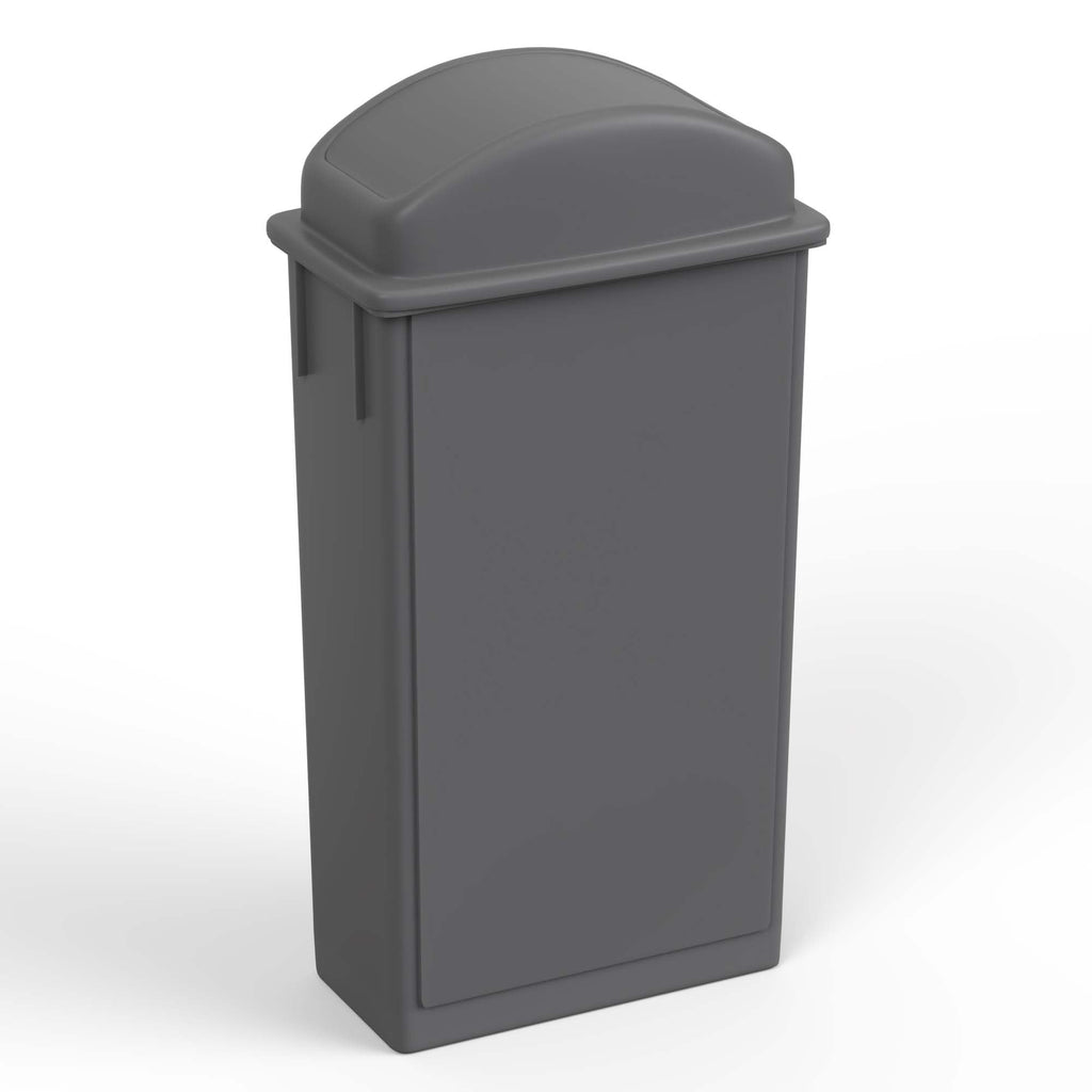 23-Gallon Gray Slim Trash Can with Swing Dome Lid