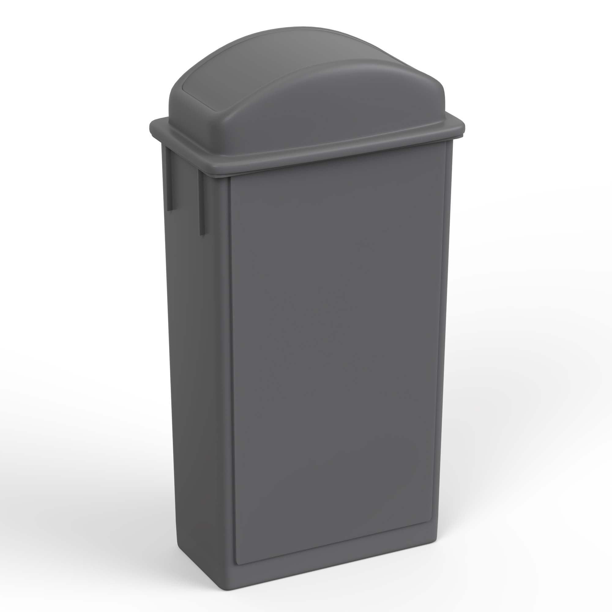 23-Gallon Gray Slim Trash Can with Swing Dome Lid