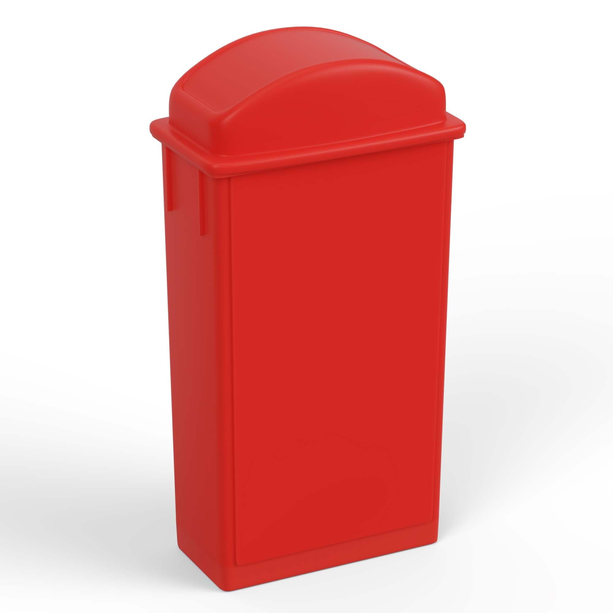 23-Gallon Red Slim Trash Can with Swing Dome Lid
