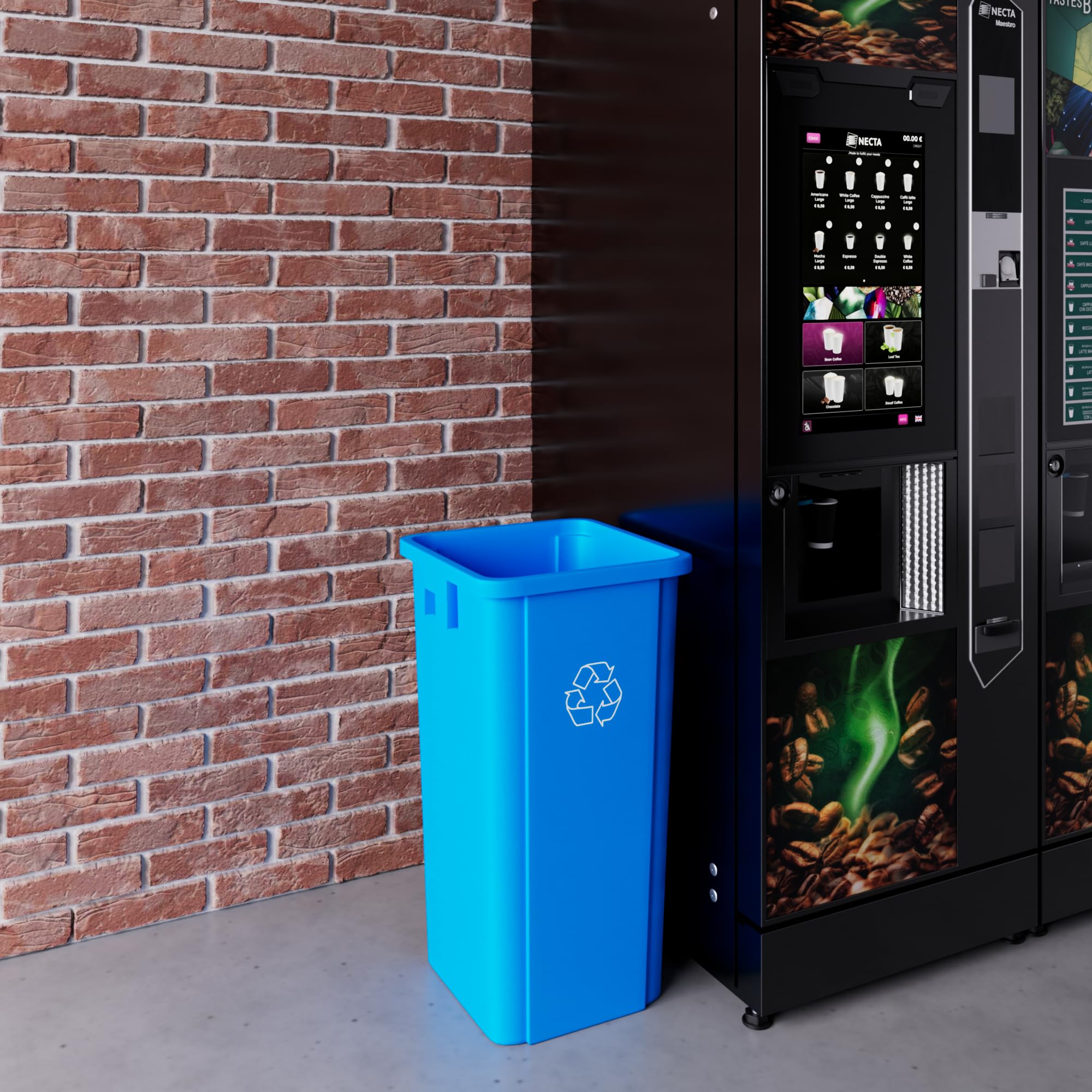 23 Gallon Blue Recycle Square Commercial Trash