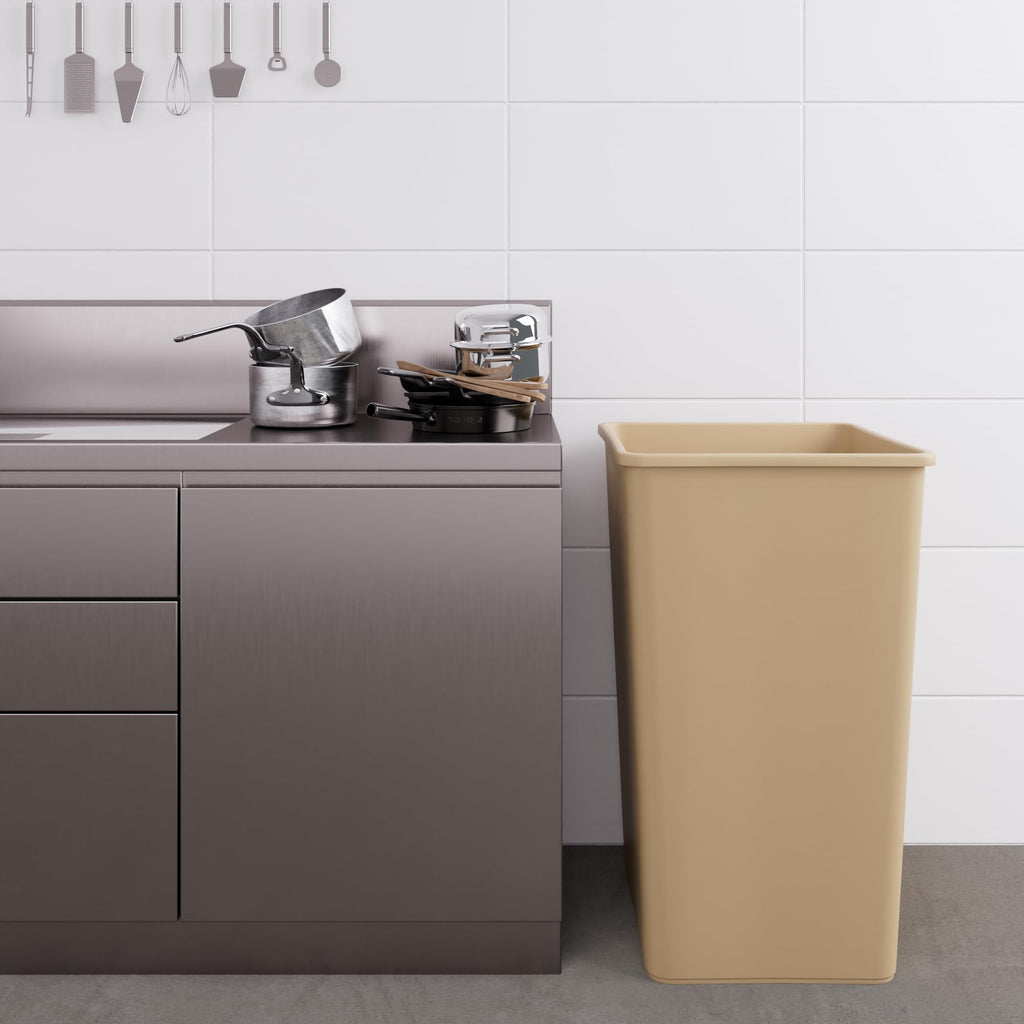 50 Gallon Beige Square Commercial Trash