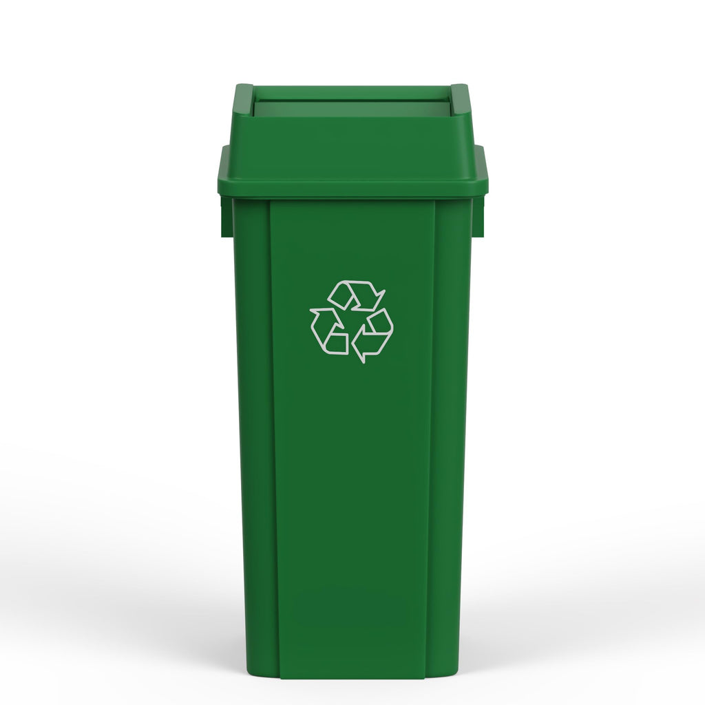 23 Gallon Green Recycle Square Commercial Trash