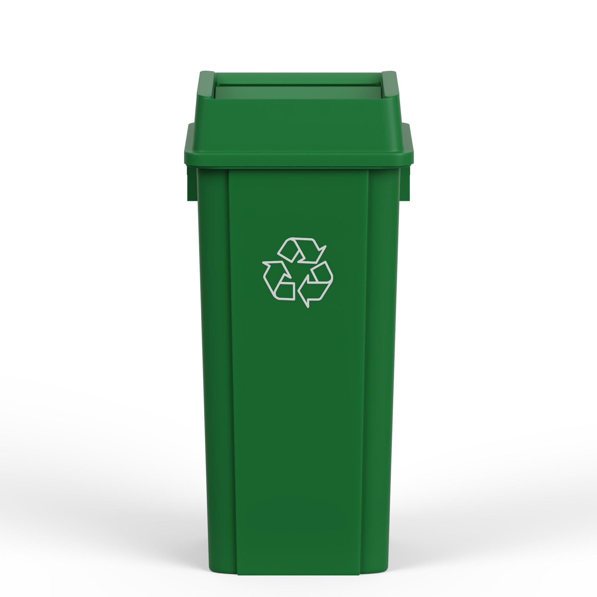 23 Gallon Green Recycle Square Commercial Trash