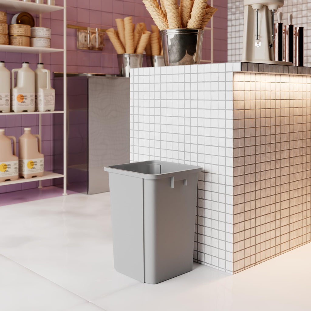 19 Gallon Gray Square Commercial Trash