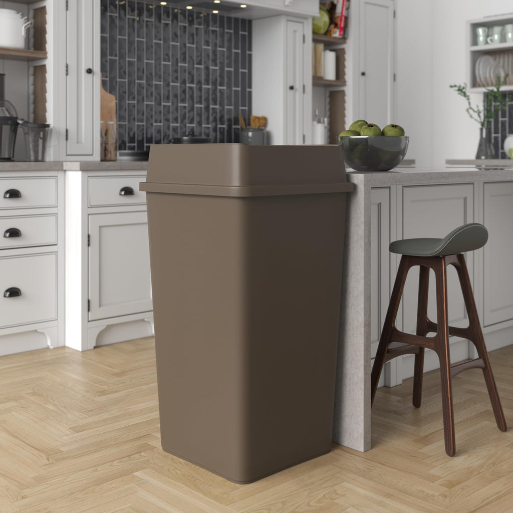 50 Gallon Brown Square Commercial Trash