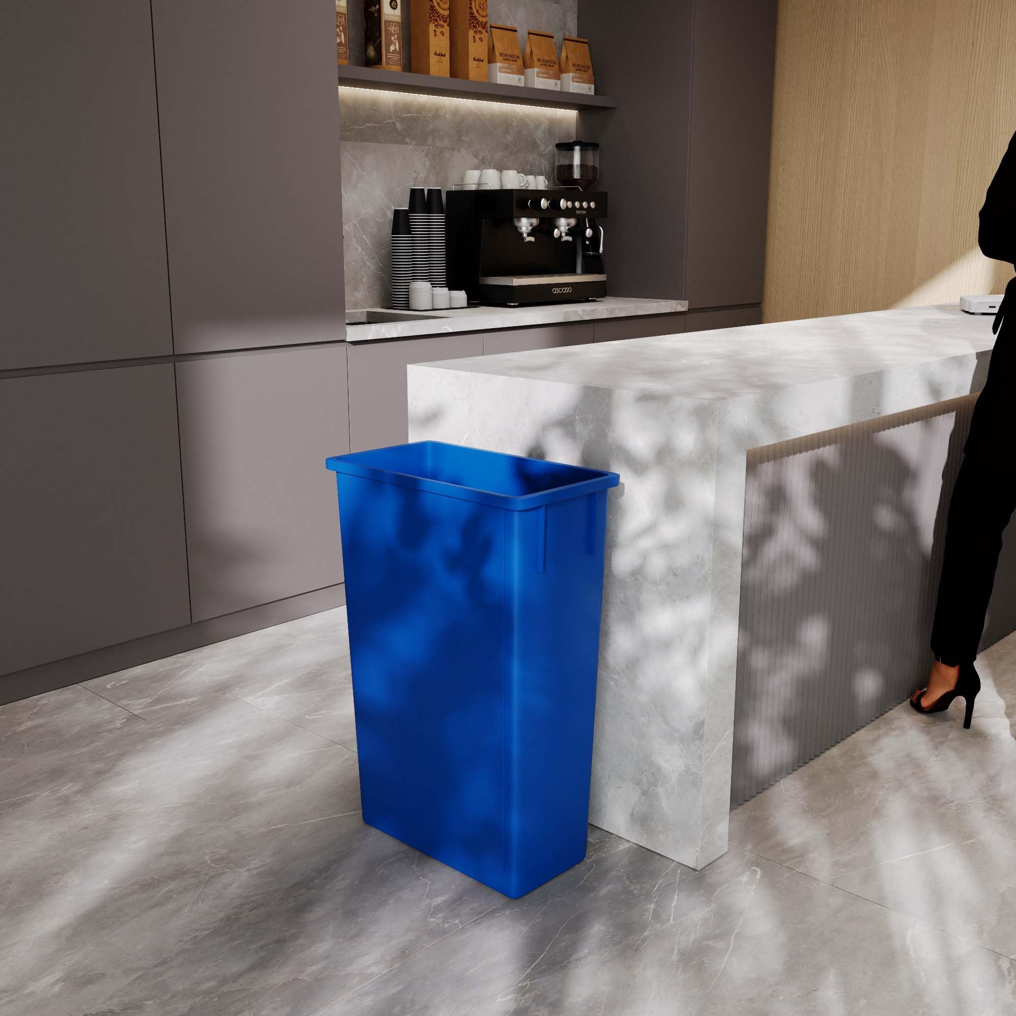 23-Gallon Blue Recycle Slim Trash Can