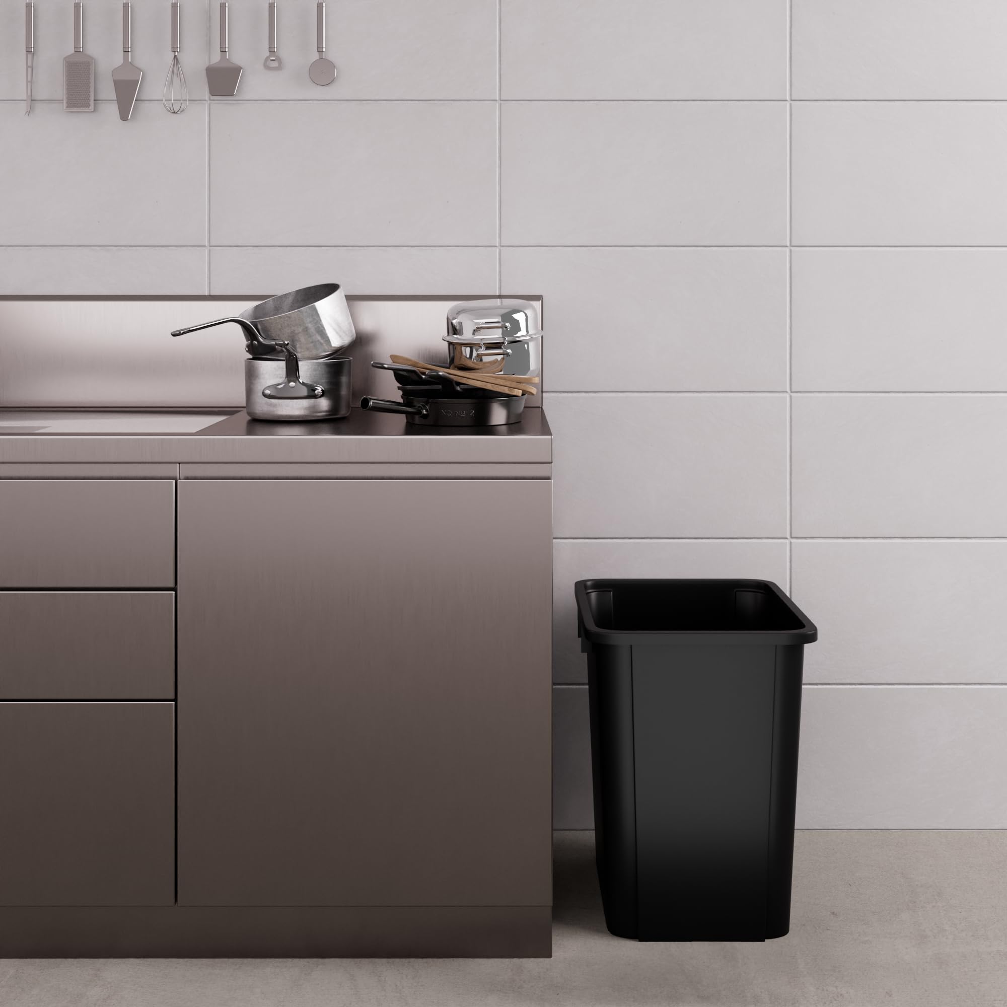 19 Gallon Black Square Commercial Trash