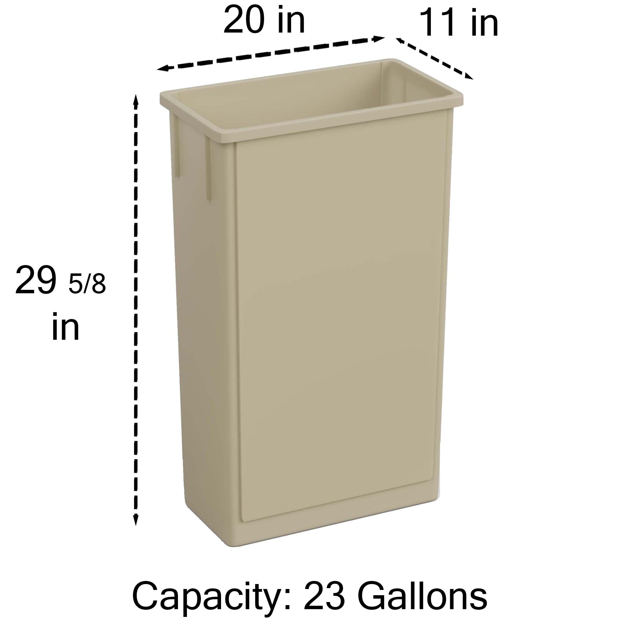23-Gallon Beige Slim Trash Can