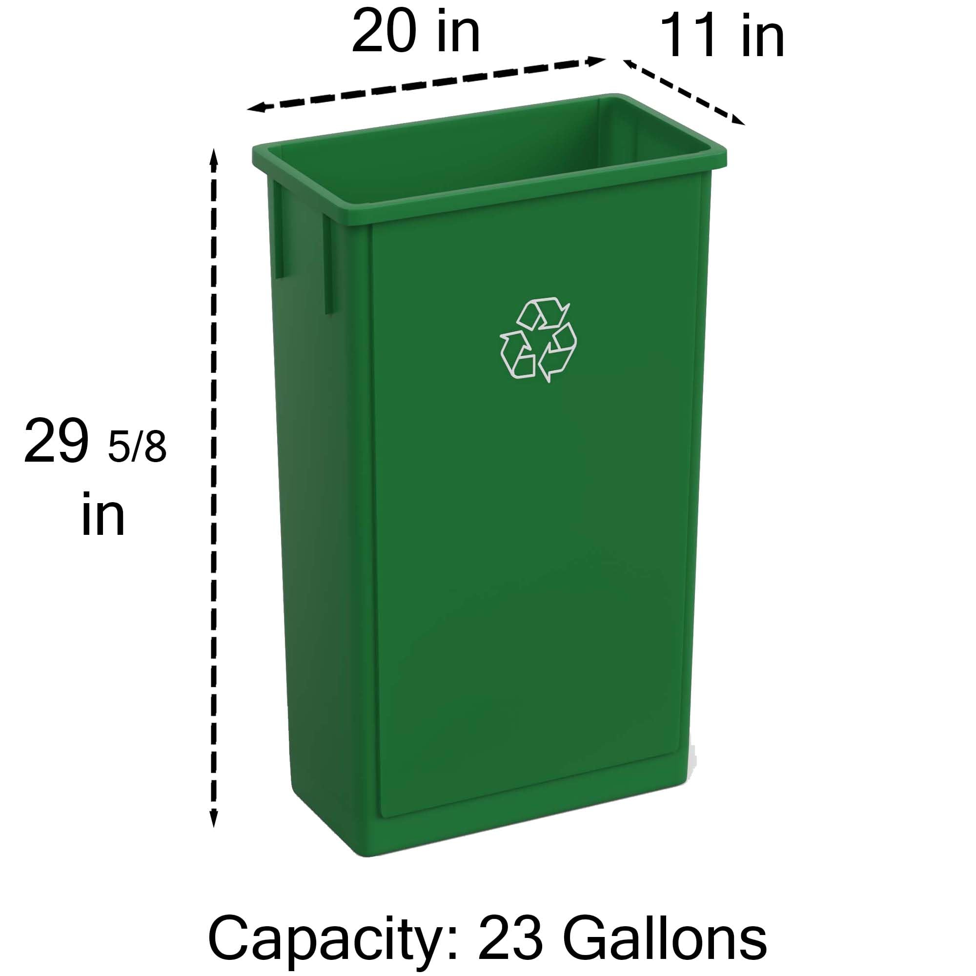 23-Gallon Green Recycle Slim Trash Can