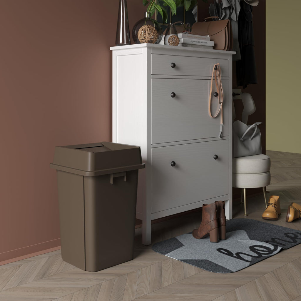 19 Gallon Brown Square Commercial Trash