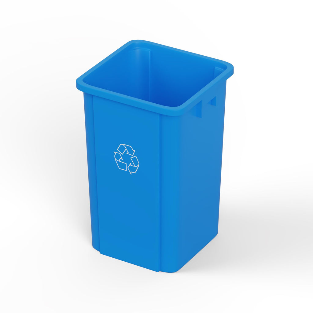 19 Gallon Blue Recycle Square Commercial Trash