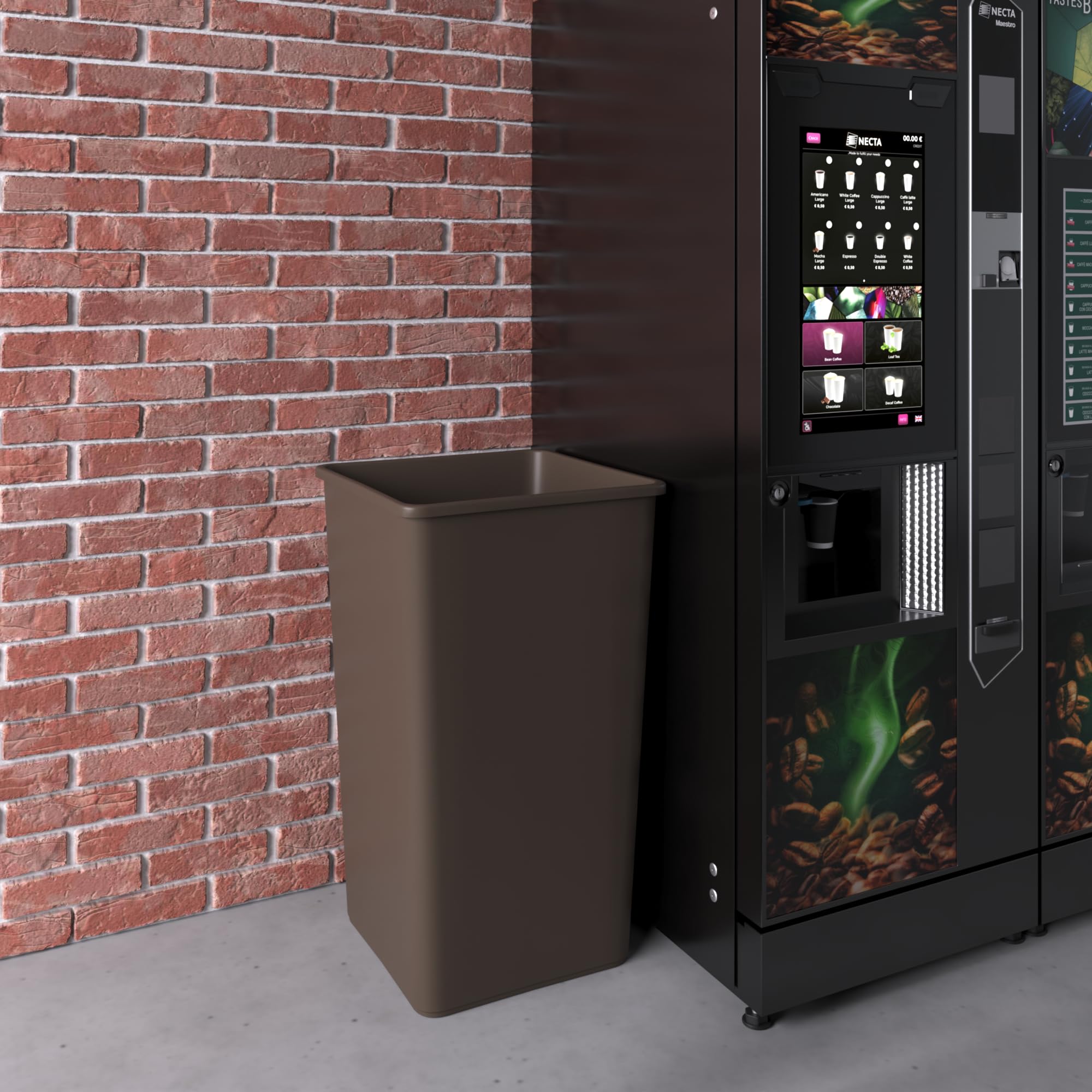 50 Gallon Brown Square Commercial Trash