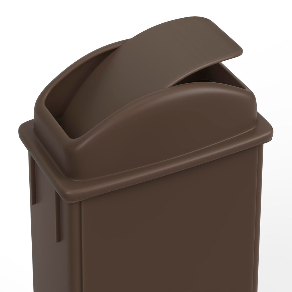 23-Gallon Brown Slim Trash Can with Swing Dome Lid